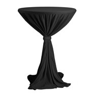 Venice - obrus na koktejlový stôl ∅ 80 - 85 cm so stuhou, Čierna