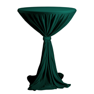 Venice - obrus na koktejlový stôl ∅ 80 - 85 cm so stuhou, Tmavo zelená