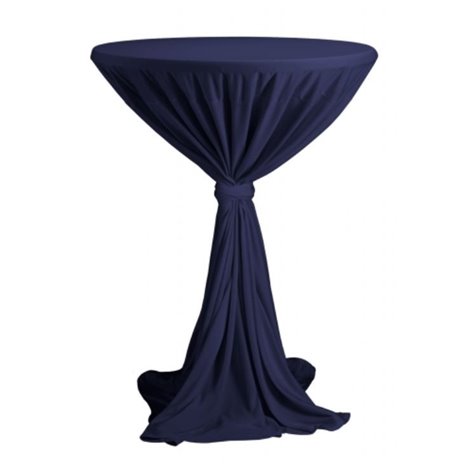 Venice - obrus na koktejlový stôl ∅ 80 - 85 cm so stuhou, Námornická modrá