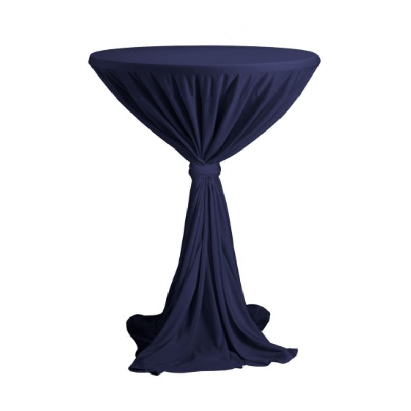 Venice - obrus na koktejlový stôl ∅ 80 - 85 cm so stuhou, Námornická modrá