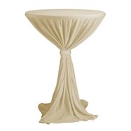 Venice - obrus na koktejlový stôl ∅ 80 - 85 cm so stuhou, Champagne