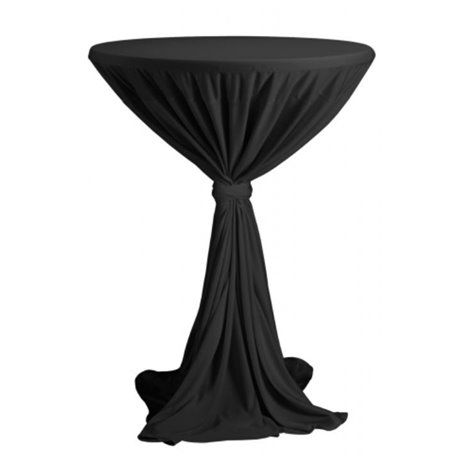 Sidney - obrus na koktejlový stôl ∅ 70 cm so stuhou, Čierna