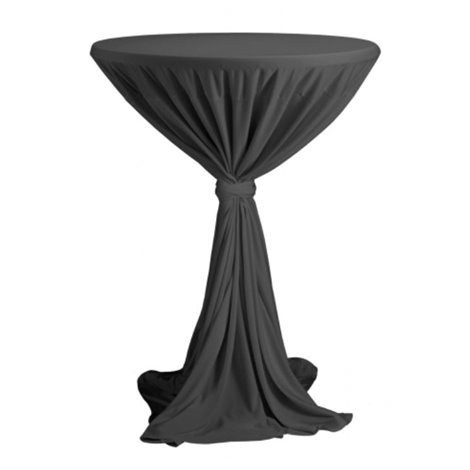 Sidney - obrus na koktejlový stôl ∅ 70 cm so stuhou, Antracit