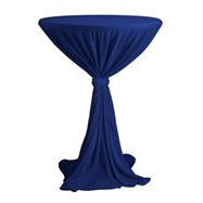 Sidney - obrus na koktejlový stôl ∅ 70 cm so stuhou, Modrá