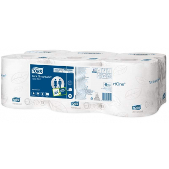 Tork SmartOne® toaletný papier 207 m, 2-vrstvový, Ø 19,9 cm,  6 roliek (T8)
