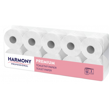 Toaletný papier Harmony Professional 2vr., Celulóza, biely 80%, 80x24 m