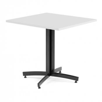 Kaviarenský stolík Sally, 700x700 mm, HPL, biela / čierna