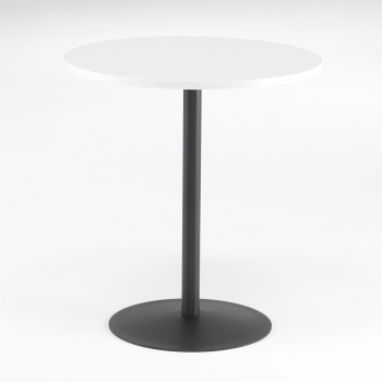 Kaviarenský stolík Astrid, Ø700 mm, biela / čierna