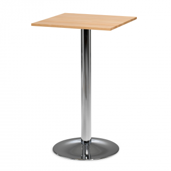 Barový stôl Siri, 700x700 mm, bukový masív, chrómovaná podnož