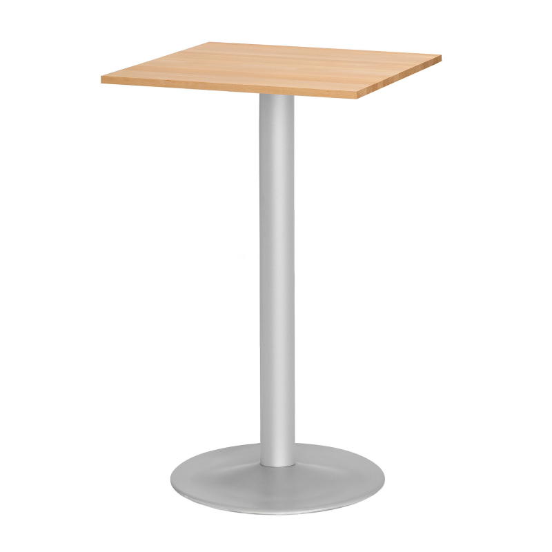 Barový stôl Siri, 700x700 mm, bukový masív, podnož hliníkový lak