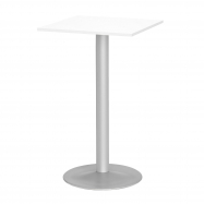Barový stôl Bianca, 700x700 mm, HPL, biely, podnože hliníkový lak