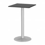 Barový stôl Bianca, 700x700 mm, HPL, čierny, podnože hliníkový lak