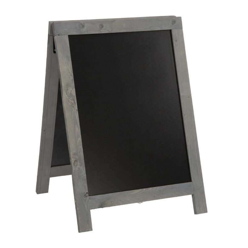 Ponuková stojanová rustikálna tabuľa SANDWICH 85 x 55 cm, tmavo šedá