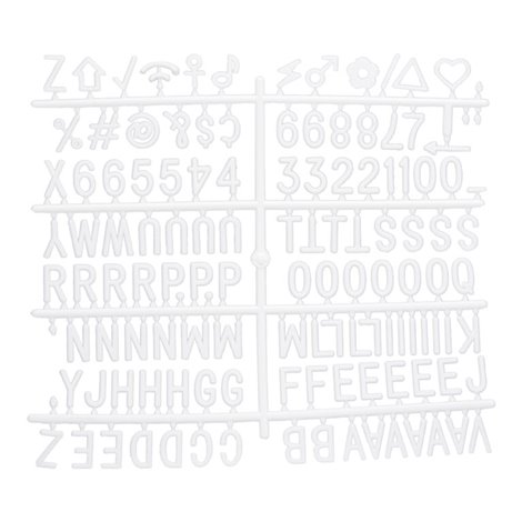 Prídavná písmená, čísla a znaky k tabuliam s nasadzovacím písmenami