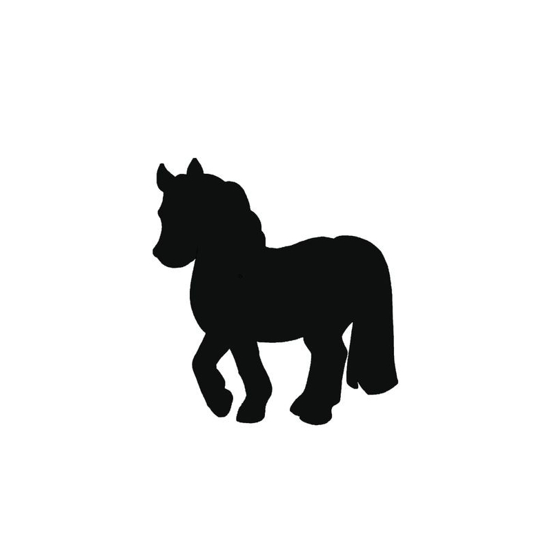 Popisovacie tabule Securit Silhouette Kôň, vr. popisovača a upevňovacej pásky na stenu - čierna
