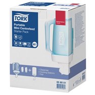 TORK mini prenosný zásobník na kotúče so stredovým odvíjaním - štartovací balíček: zásobník + 2 dokovacia držiaky + 1 role TORK 