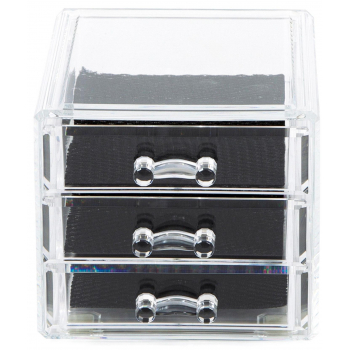 Malý organizér na šperky Compactor - 3 zásuvky, čirý plast