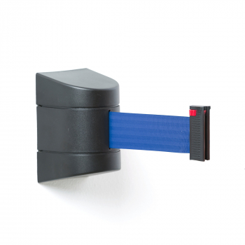 Zahradzovací pás, 4600 mm, nástenná kazeta, čierna, modrý pás
