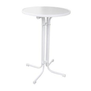 Skladací koktejlový stôl MODENA s doskou Ø 70 cm, biely