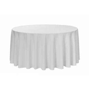Obrus na okrúhle stoly, ∅ 140 cm, 100% PE, 170 g / m2, biely