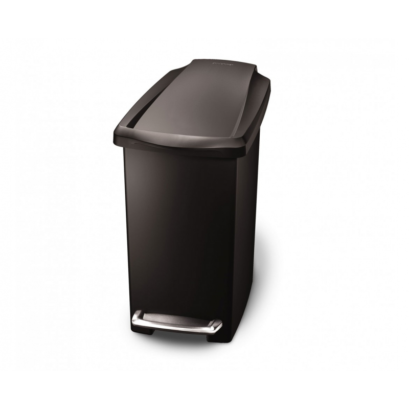 Pedálový odpadkový koš Simplehuman – 10 l, úzký, černý plast