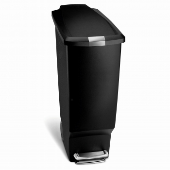 Pedálový odpadkový kôš Simplehuman - 40 l, úzky, čierny plast