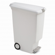 Pedálový odpadkový kôš Simplehuman - 40 l, úzky, biely plast