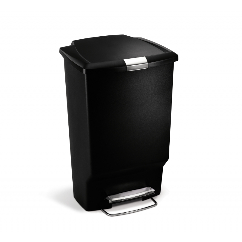 Pedálový odpadkový kôš Simplehuman 45 l, obdĺžnikový, plast, čierny