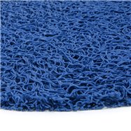 Modrá vinylová protišmyková sprchová oválna rohož FLOMA Spaghetti - dĺžka 39,5 cm, šírka 70 cm a výška 1,2 cm