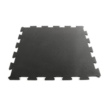 Čierna gumová priebežná fitnes modulová platňa Šport Tile - dĺžka 61 cm, šírka 61 cm a výška 1 cm