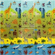 Detská skladacia penová hracia podložka Casmatino ABC Animals - dĺžka 200 cm, šírka 140 cm a výška 1 cm