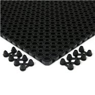 Čierna gumová vonkajšia vstupná rohož Octomat Mini - dĺžka 100 cm, šírka 150 cm a výška 1,25 cm