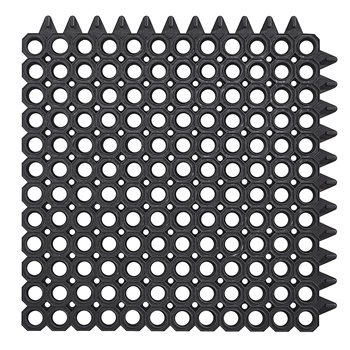 Čierna gumová čistiaca modulové vstupné rohož na hrubé nečistoty Master Flex D23 - dĺžka 50 cm, šírka 50 cm a výška 2,3 cm