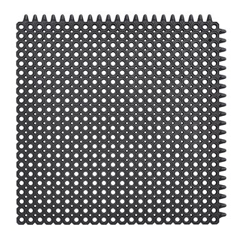 Čierna gumová čistiaca modulová vstupná rohož Master Flex D12 Nitrile FR - dĺžka 50 cm, šírka 50 cm a výška 1,2 cm