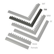 Čierna nábehová hrana "samica" "samec" MF Safety Ramps D23 / C23 - dĺžka 100 cm a šírka 6 cm