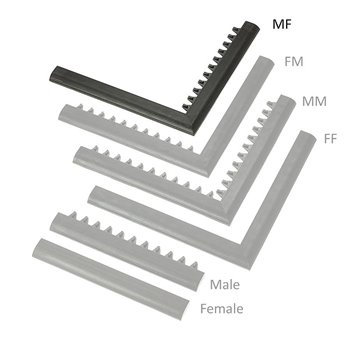 Čierna nábehová hrana "samec" "samica" MF Safety Ramps D23 / C23 - dĺžka 100 cm a šírka 6 cm