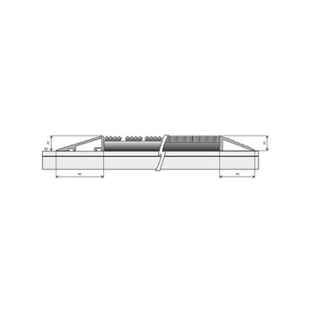 Hliníkový nábehový rám pre vstupné rohože a čistiace zóny 80 x 120 cm FLOMA - šírka 4,5 cm a výška 2 cm
