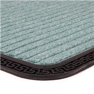Zelená textilné vonkajšie čistiaca vstupná rohož FLOMA Stripes - dĺžka 60 cm, šírka 90 cm a výška 0,8 cm