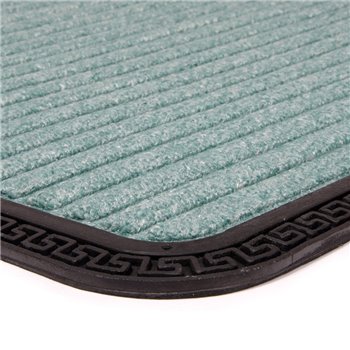 Zelená textilné vonkajšie čistiaca vstupná rohož FLOMA Stripes - dĺžka 60 cm, šírka 90 cm a výška 0,8 cm