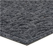 Antracitová textilné vonkajšie čistiaca vstupná rohož FLOMA Circles - dĺžka 45 cm, šírka 75 cm a výška 1 cm