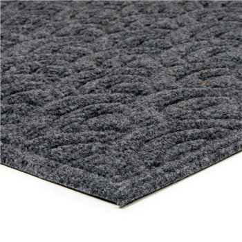 Antracitová textilné vonkajšie čistiaca vstupná rohož FLOMA Circles - dĺžka 45 cm, šírka 75 cm a výška 1 cm