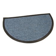 Modrá textilné čistiace vonkajšie polkruhová vstupná rohož FLOMA Criss Cross - dĺžka 45 cm, šírka 75 cm a výška 1 cm