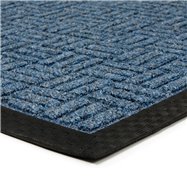 Modrá textilné čistiace vonkajšie polkruhová vstupná rohož FLOMA Criss Cross - dĺžka 45 cm, šírka 75 cm a výška 1 cm