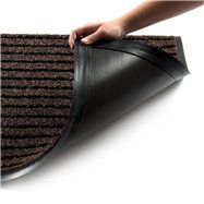Hnedá textilné záťažová čistiaca vnútorné vstupná rohož FLOMA Shakira - dĺžka 50 cm, šírka 80 cm a výška 1,6 cm