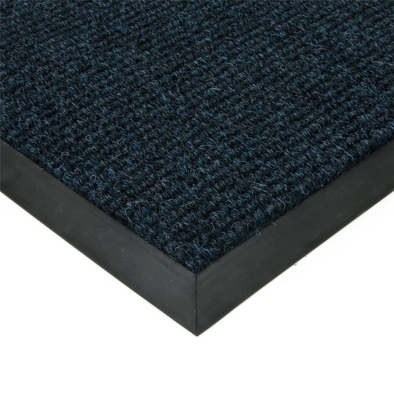 Modrá textilné vnútorné čistiace záťažová vstupná rohož FLOMA Catrine - dĺžka 50 cm, šírka 90 cm a výška 1,35 cm