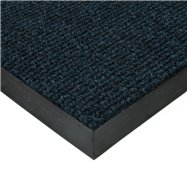 Modrá textilné vnútorné čistiace záťažová vstupná rohož FLOMA Catrine - dĺžka 90 cm, šírka 140 cm a výška 1,35 cm