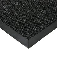 Čierna textilná záťažová čistiaca vnútorné vstupná rohož FLOMA Fiona - dĺžka 80 cm, šírka 100 cm a výška 1,1 cm