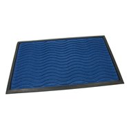 Modrá textilné gumová čistiaca vstupná rohož FLOMA Waves - dĺžka 45 cm, šírka 75 cm a výška 0,8 cm