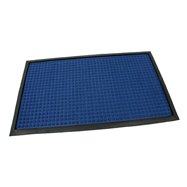 Modrá textilné gumová čistiaca vstupná rohož FLOMA Little Squares - dĺžka 45 cm, šírka 75 cm a výška 0,8 cm