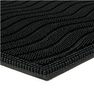 Gumová čistiaca vonkajšie vstupná rohož FLOMA Waves - dĺžka 40 cm, šírka 60 cm a výška 0,9 cm
